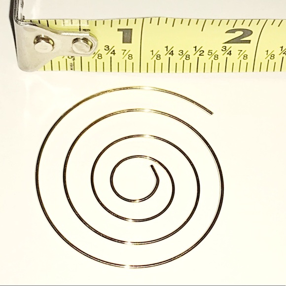 Gold Tone Wire Swirl Hoop Earrings - Picture 3 of 4